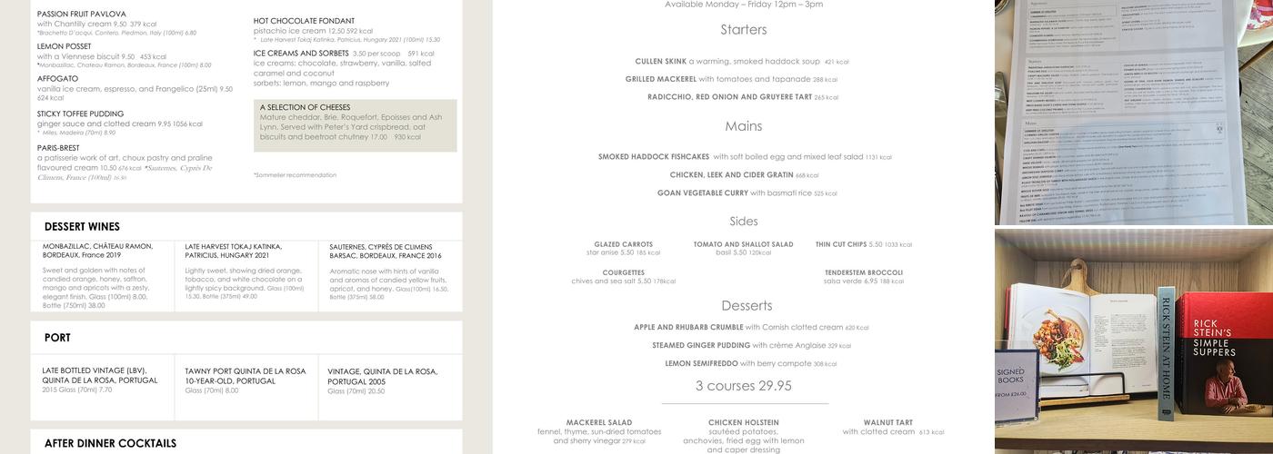 Rick Stein, Sandbanks Menu