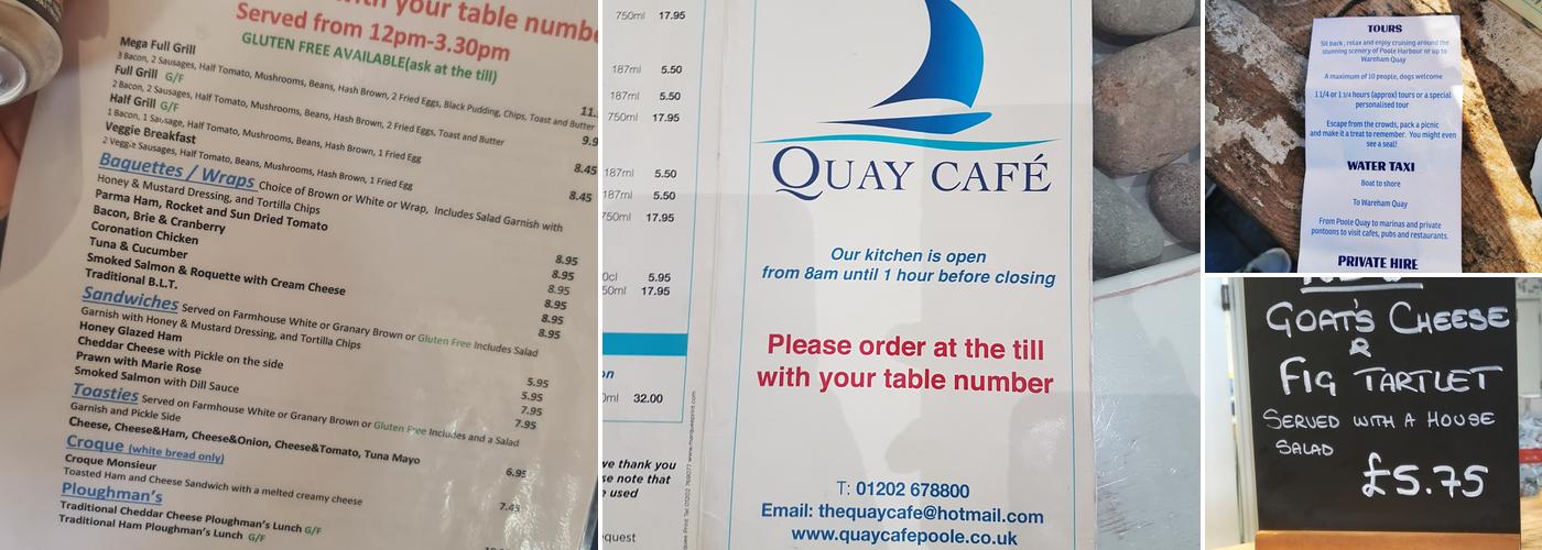The Quay Cafe Menu
