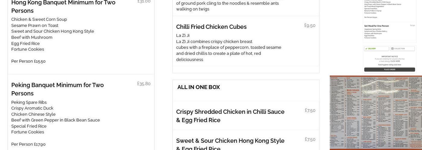 Alex Wok Chinese Takeaway & Delivery Menu
