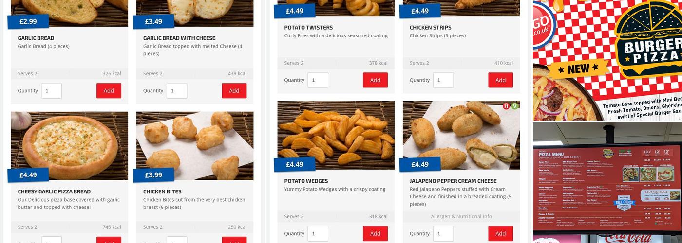 Pizza Go Go Poole Menu