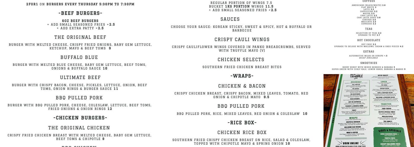 Bermuda Triangle Menu