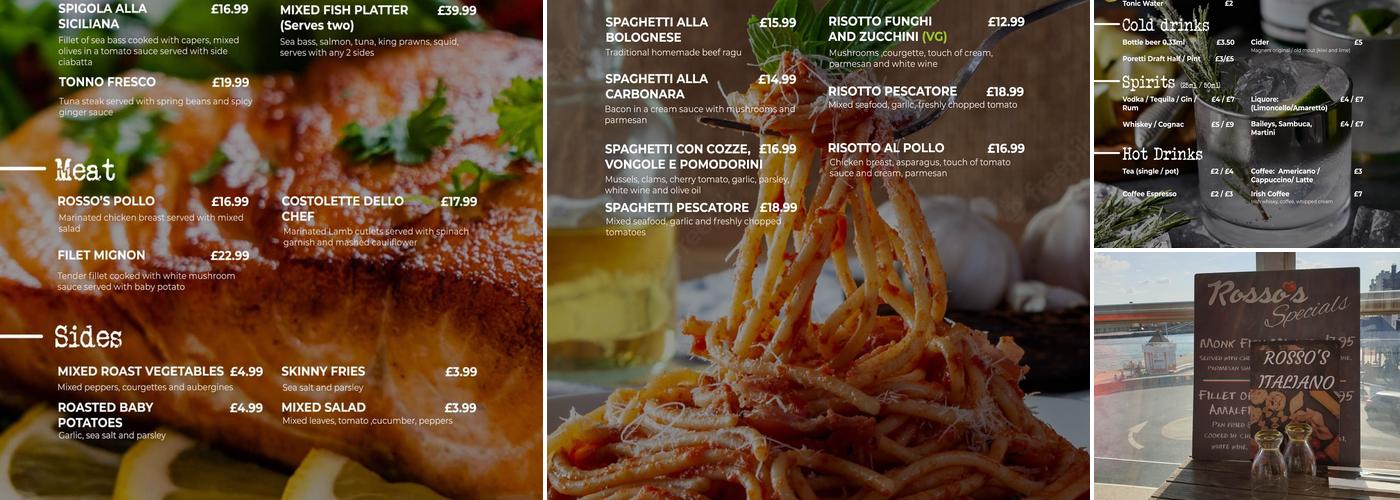 Rosso's Italiano Menu