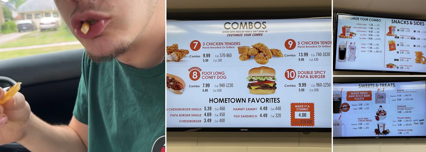 A&W Restaurant Menu