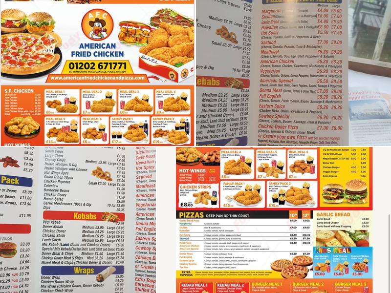 American Fried Chicken & Pizza Ltd Menu