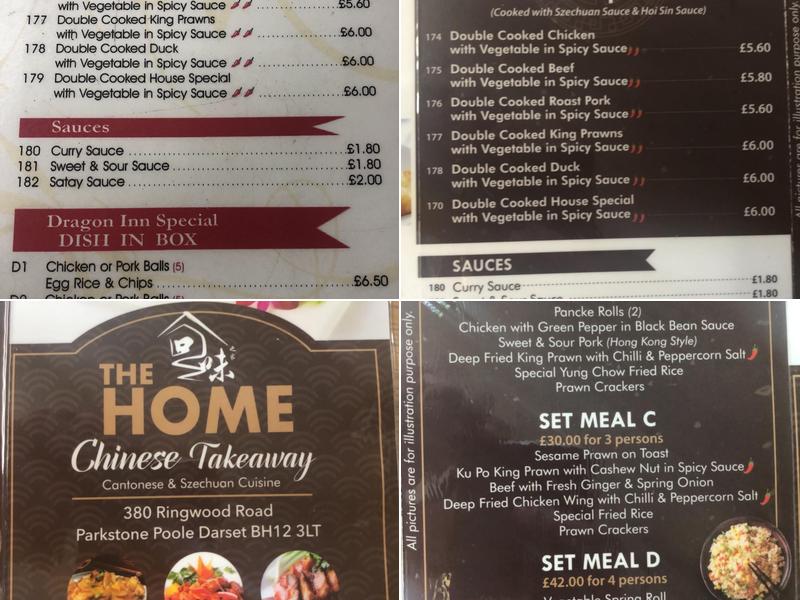 THE HOME CHINESE TAKEAWAY Menu