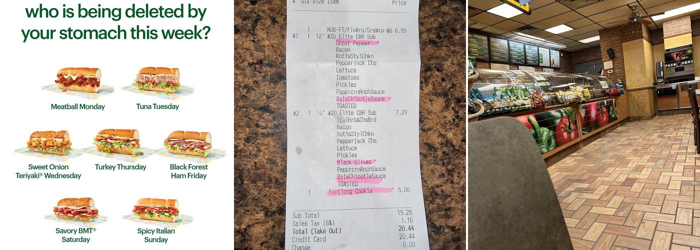 Subway Menu