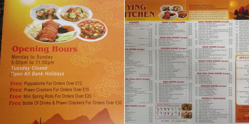 Ying Kitchen Menu