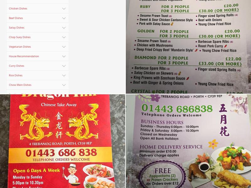 Golden Dragon Inn Chinese Takeaway Menu
