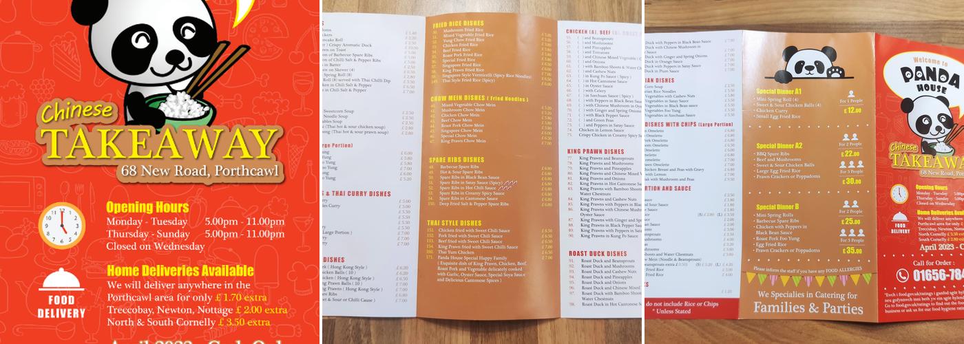 Panda House Takeaway Menu