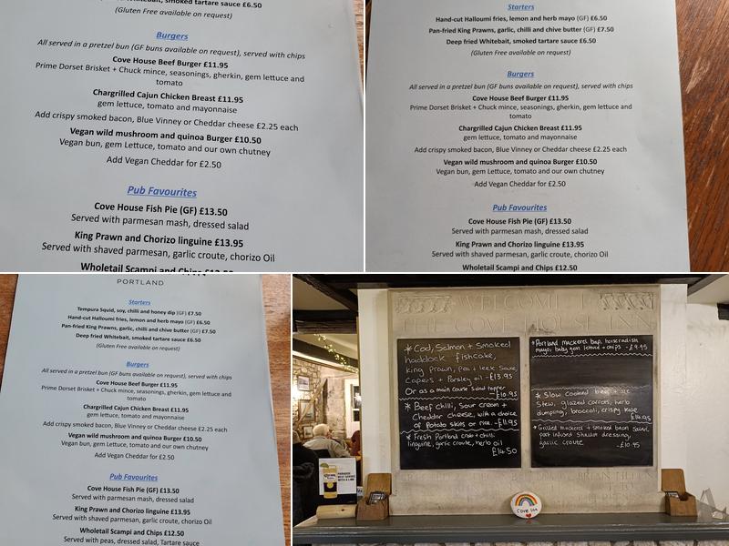 The Cove House Inn Menu