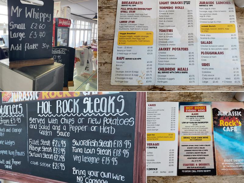 Jurassic Rocks Cafe Menu
