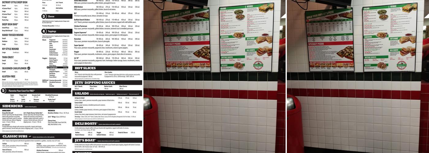 Jet's Pizza Menu