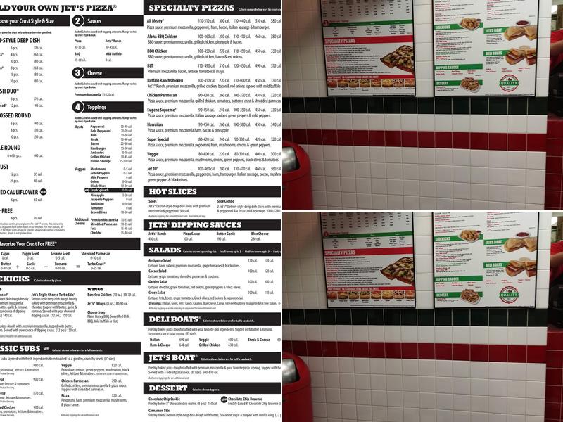 Jet's Pizza Menu