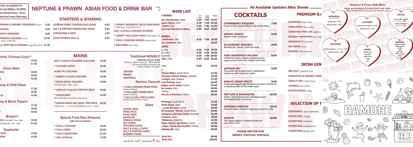 The Harbour Bar Menu