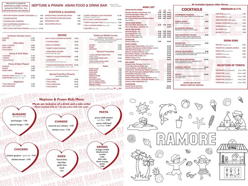 The Harbour Bar Menu