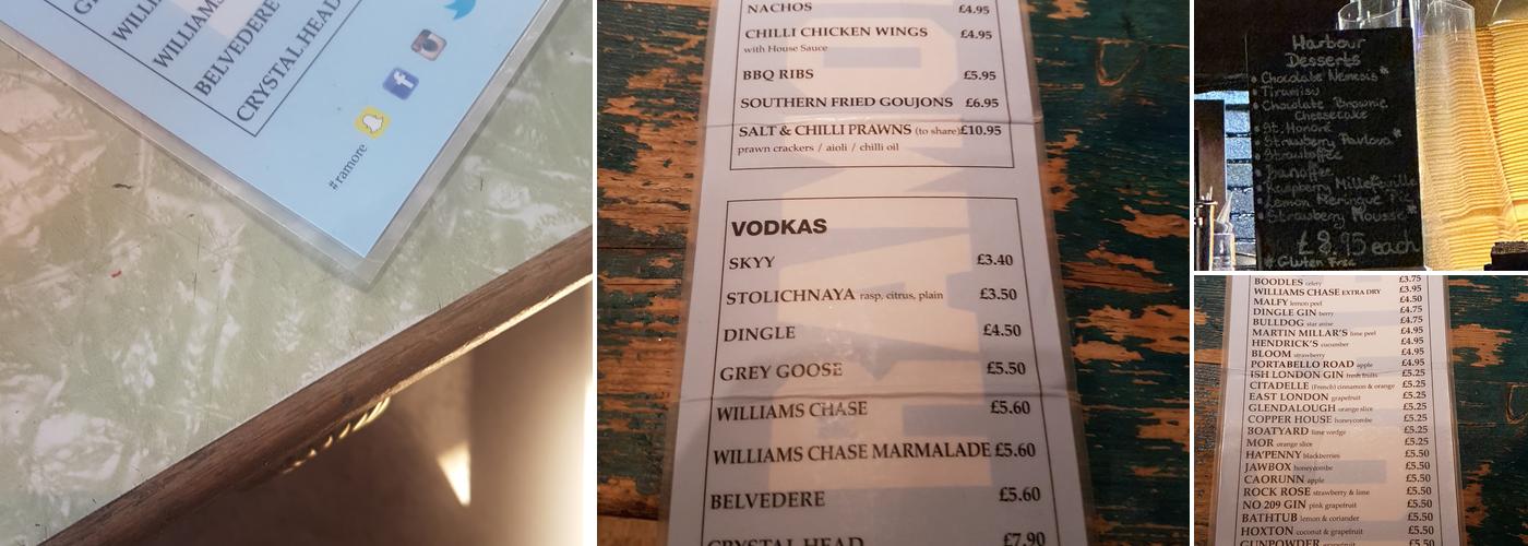 Harbour Gin Bar Menu