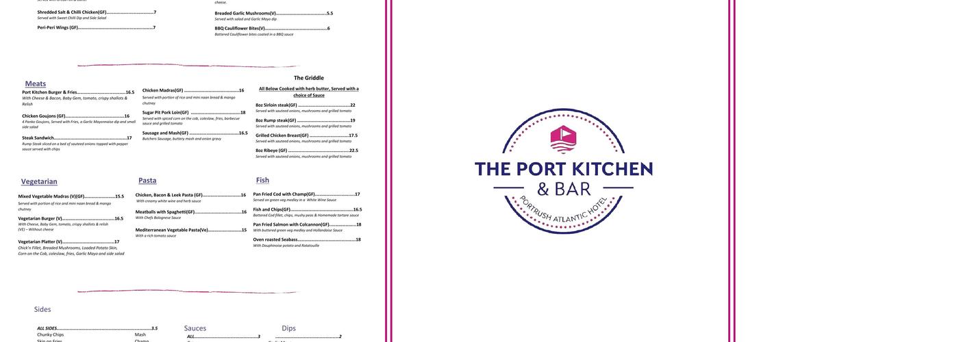 The Port Kitchen & Bar Menu