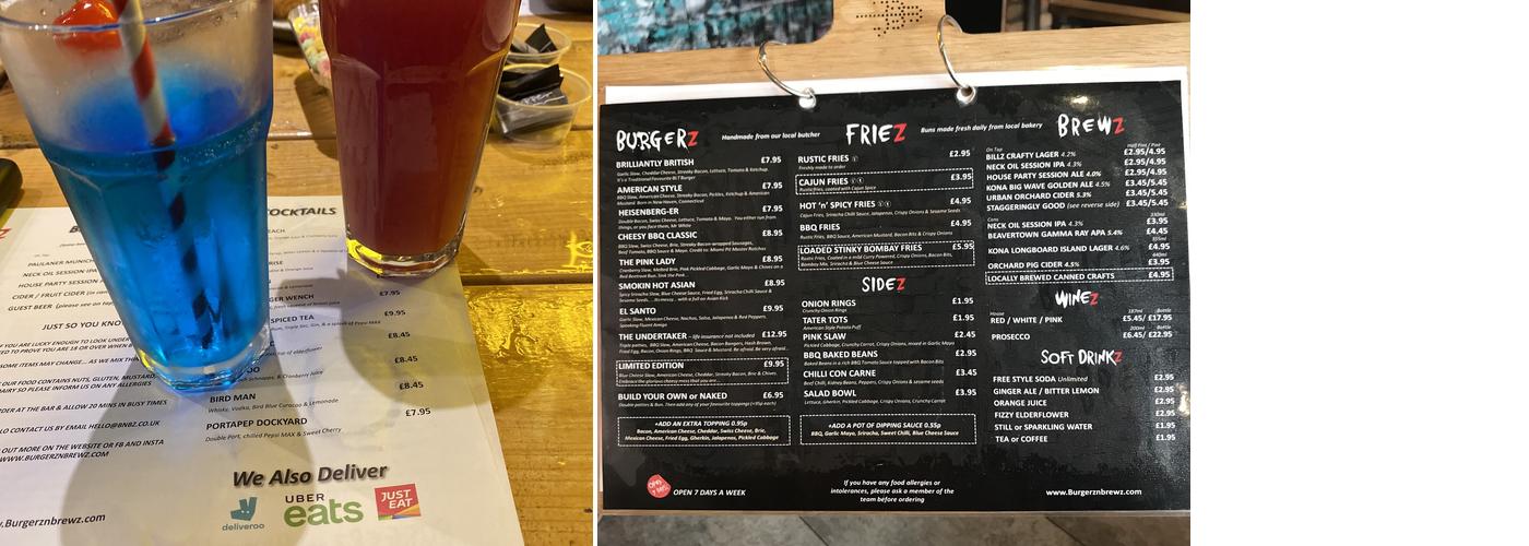 Bangerz 'n' Burgerz - Southsea Menu