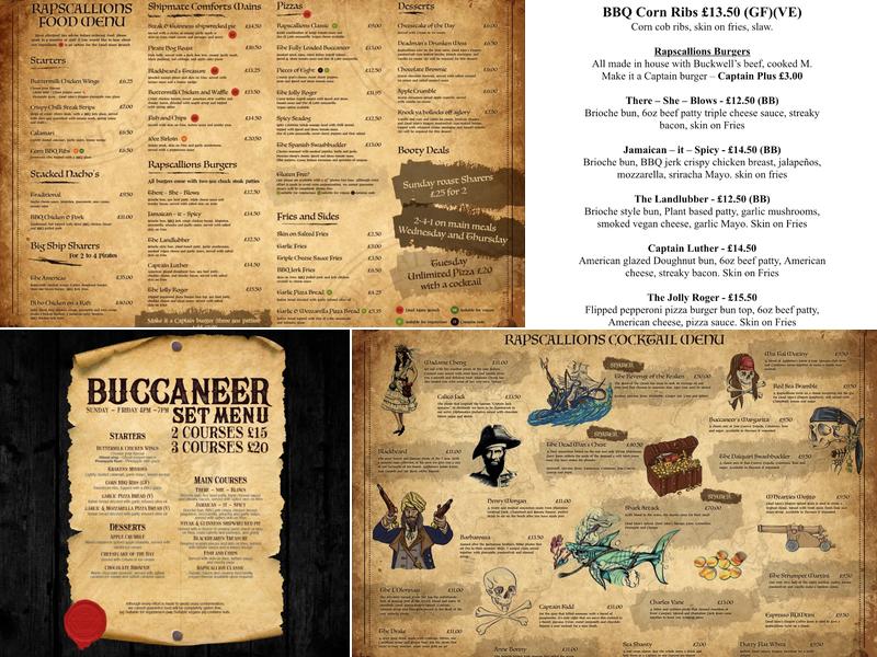 Rapscallions Menu