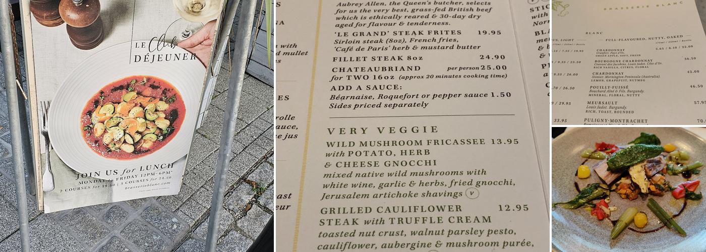 Brasserie Blanc Menu