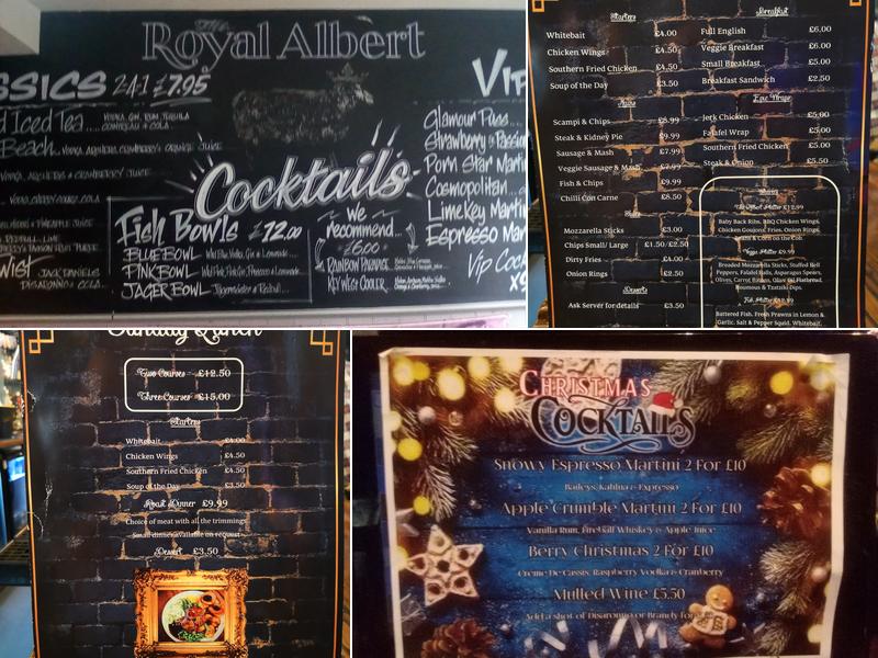 The Royal Albert Menu