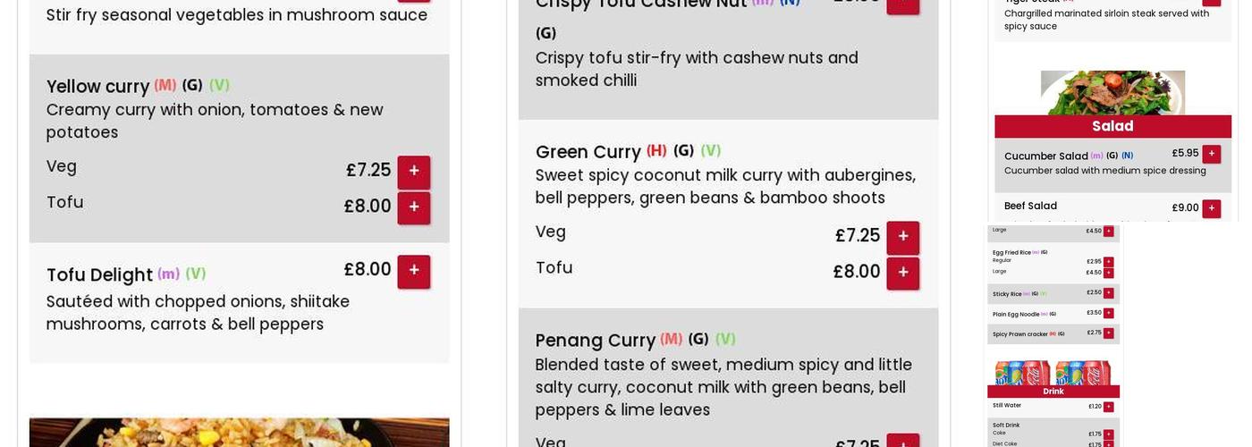 Padthai Southsea Menu