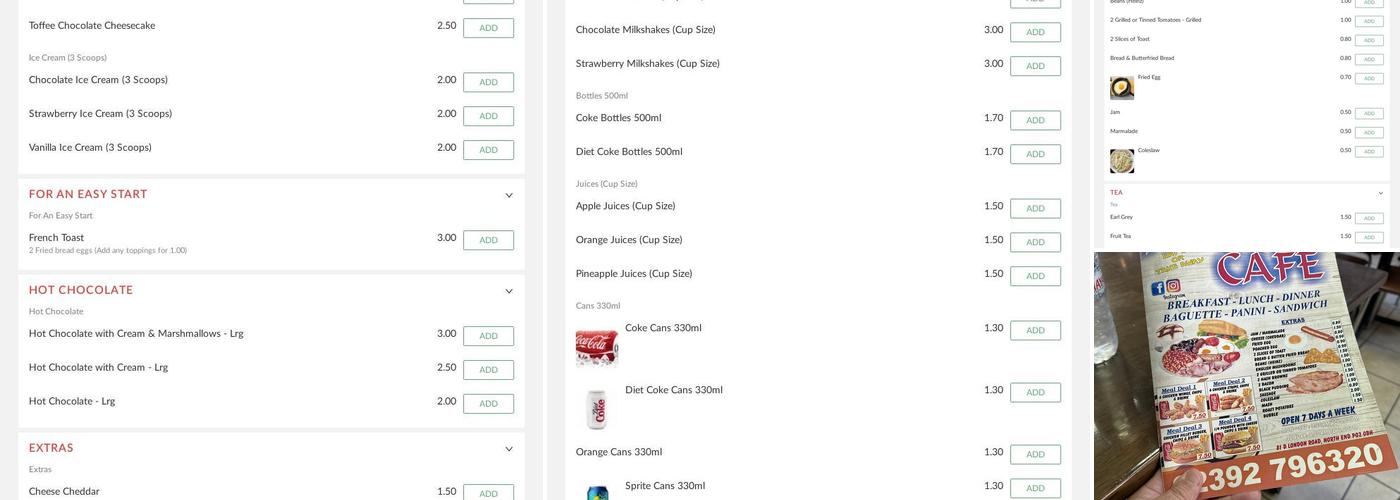 Nut Cafe Restaurant Menu