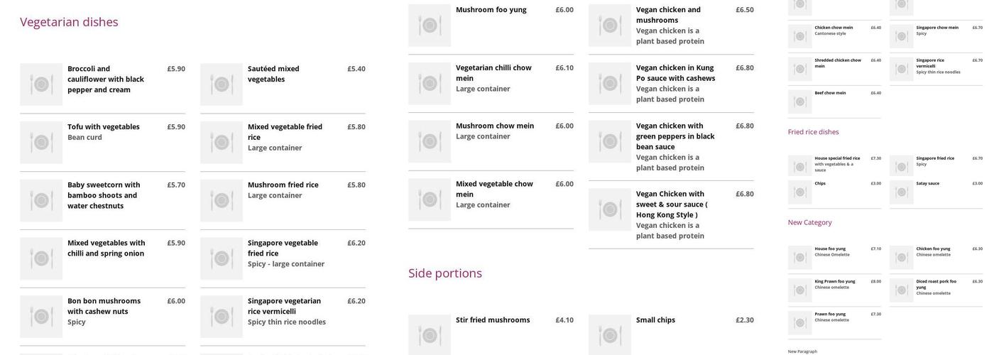 Pearl Of The Orient Menu