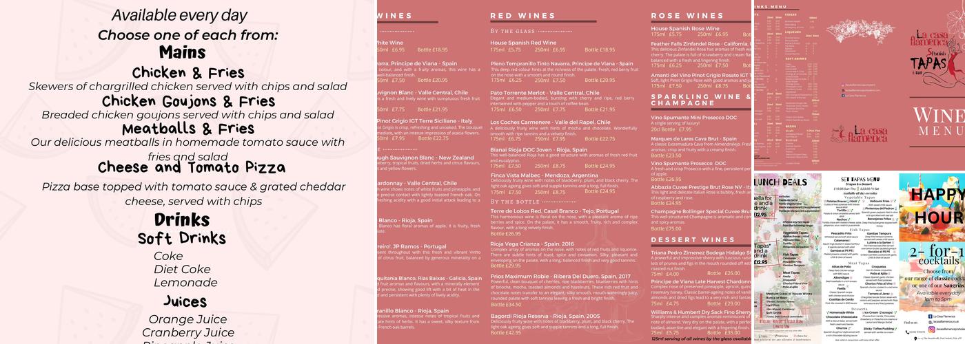 La Casa Flamenca Port Solent Menu