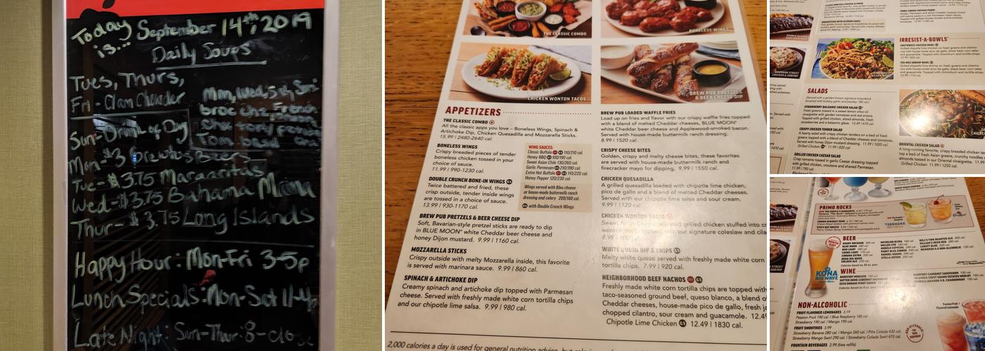 Applebee's Grill + Bar Menu