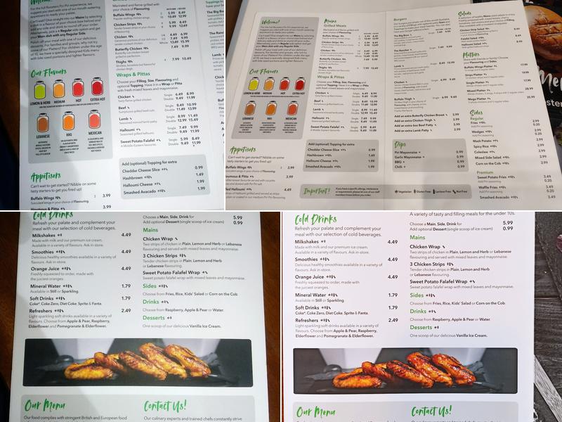 Roosters Piri Piri - Portsmouth Menu