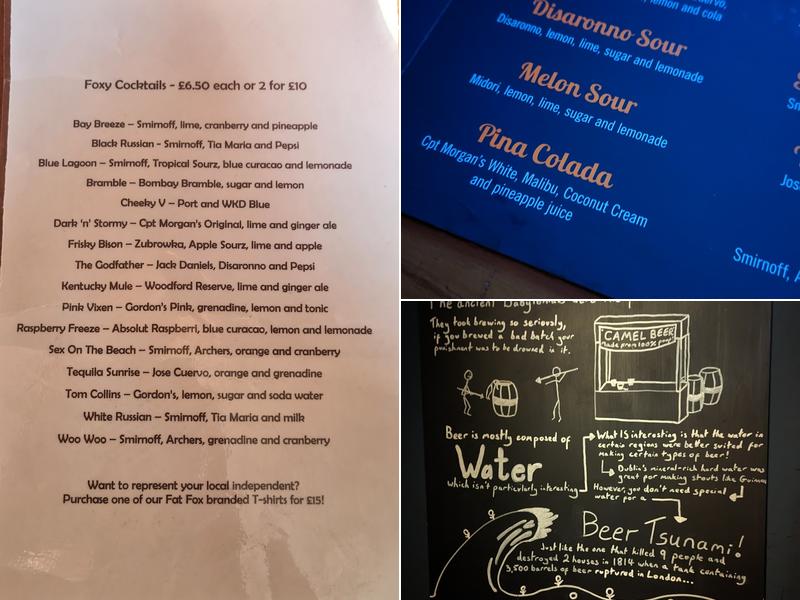 The Fox - Southsea Menu