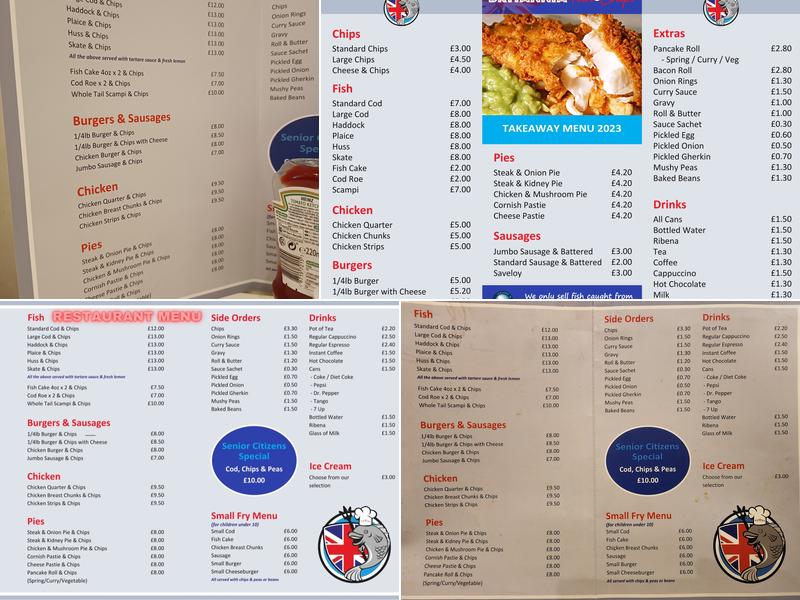 Britannia Fish and Chips Menu