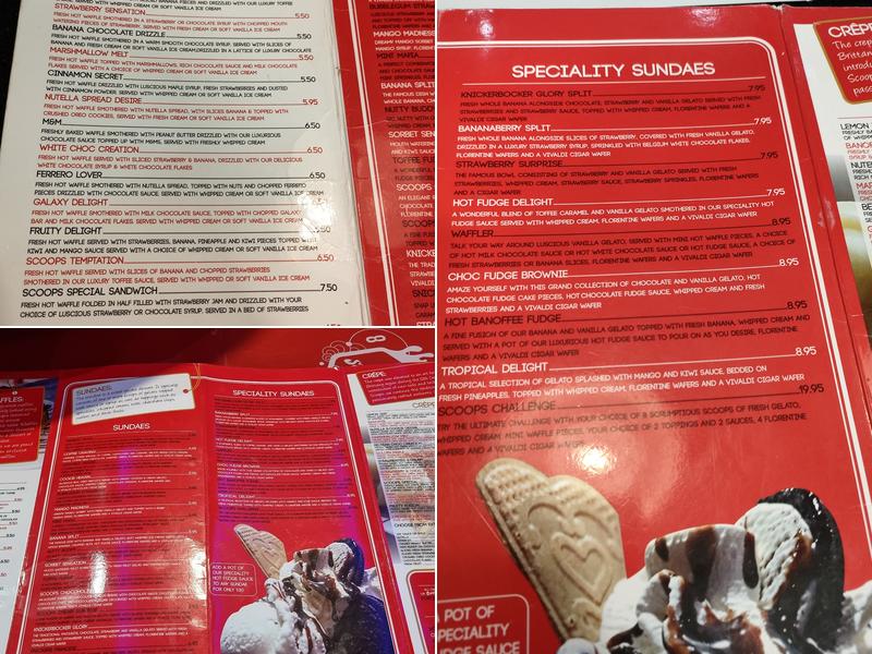 Scoops Gelato Menu