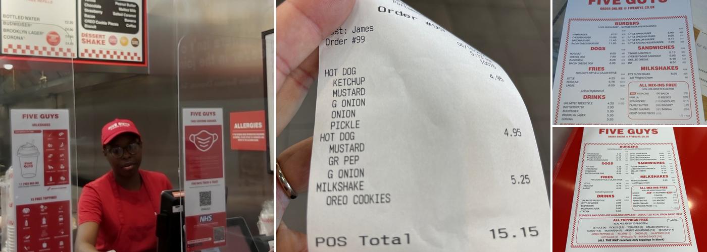 Five Guys Portsmouth Menu