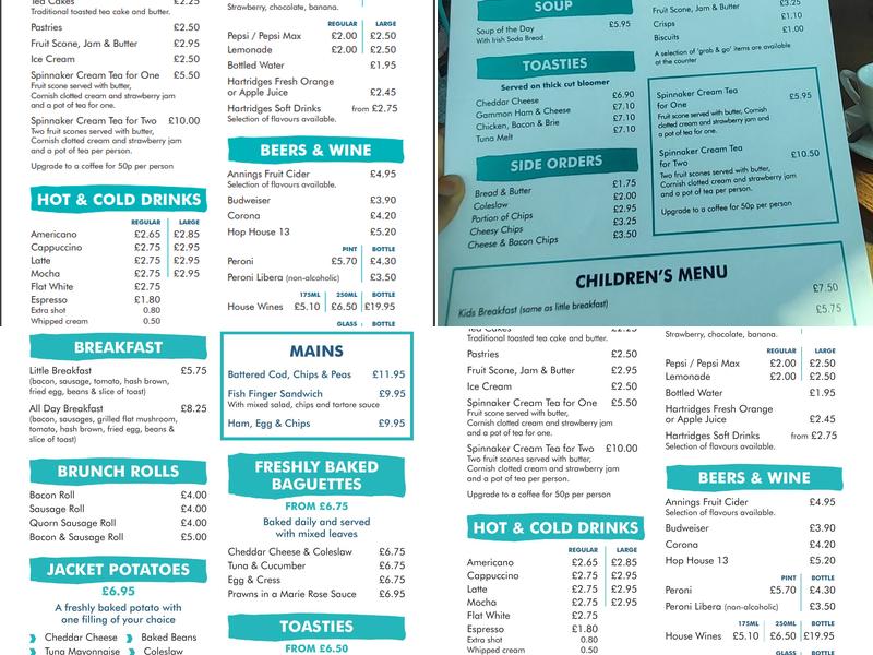 Spinnaker Kitchen and Bar Menu