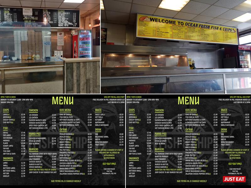 Ocean Fresh Fish & Chips Menu