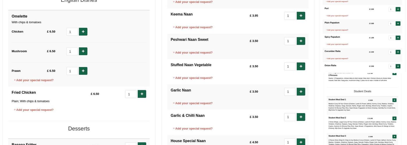 Jimmy's Raj Dulal Menu