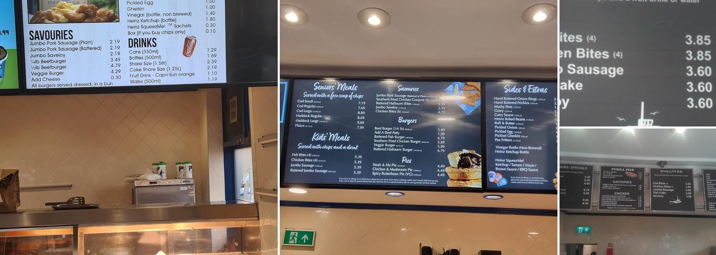 Deep Blue Fish & Chips Menu