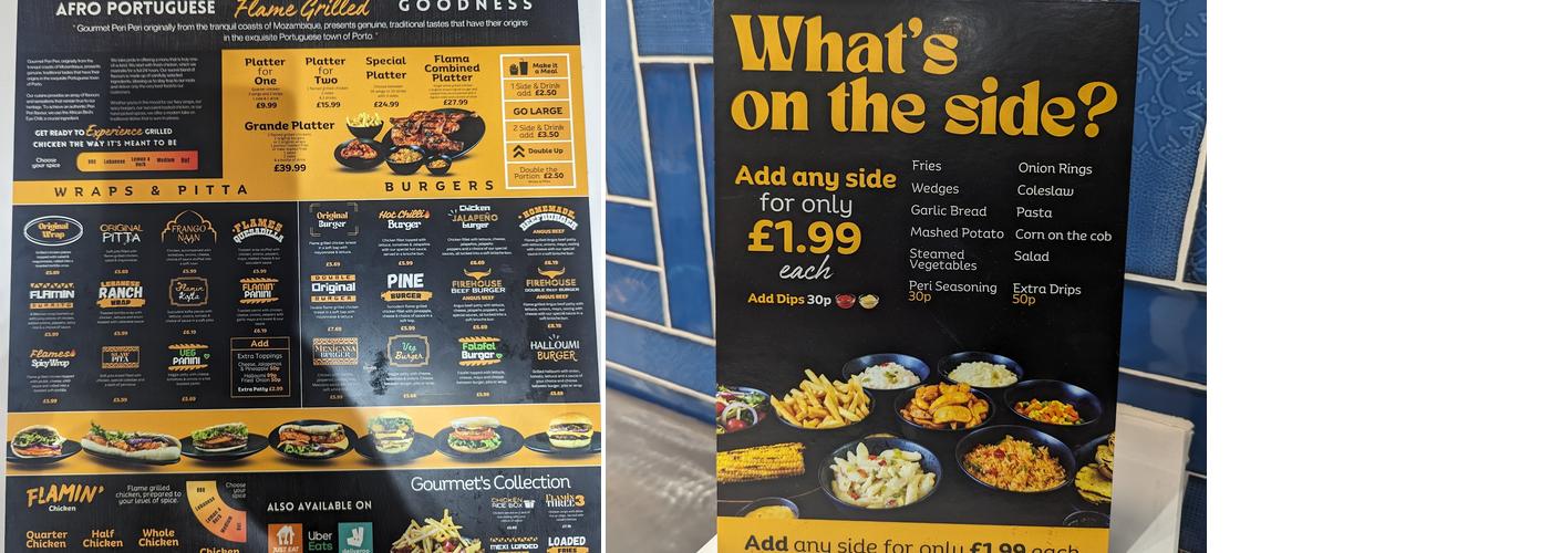 GOURMET PERI PERI Menu