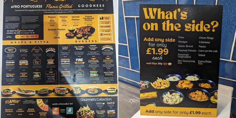 GOURMET PERI PERI Menu