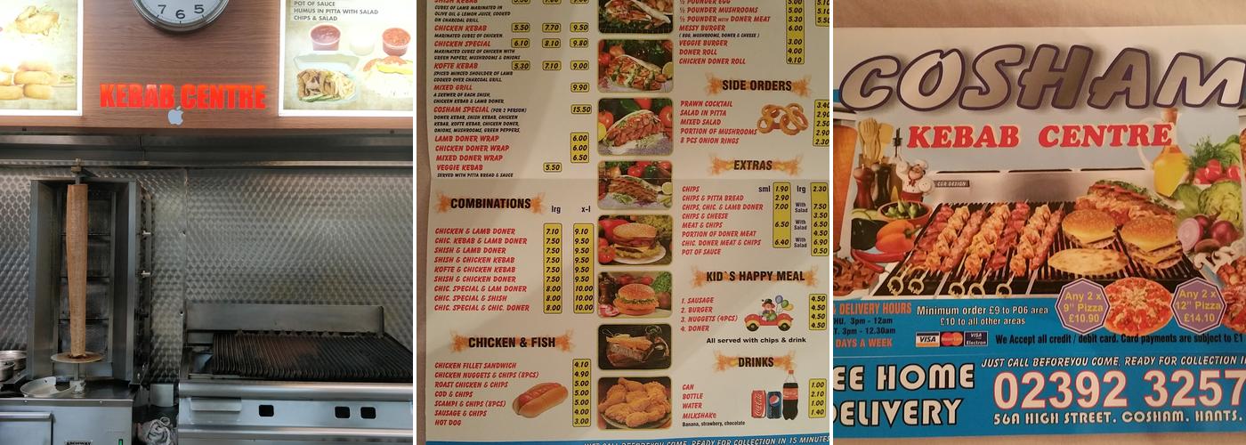 Cosham Kebab Centre Menu