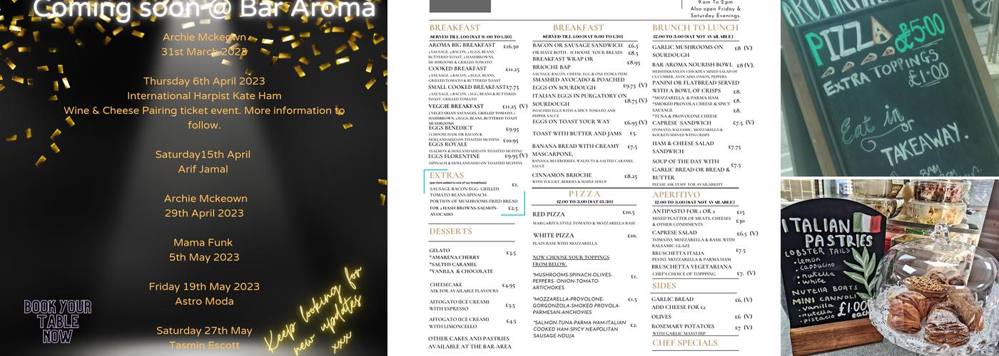 Bar Aroma Ltd Menu