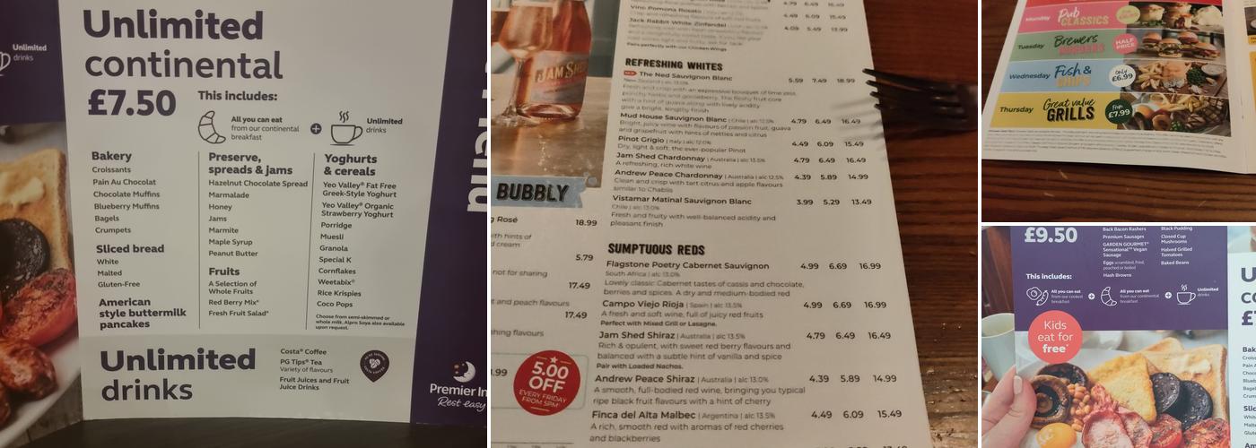 Stable Gate Brewers Fayre Menu