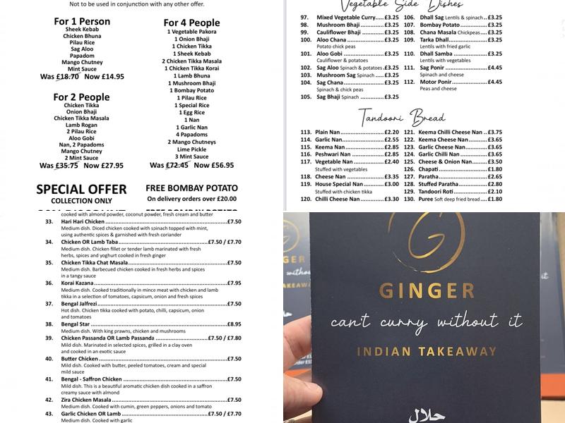 Ginger Menu