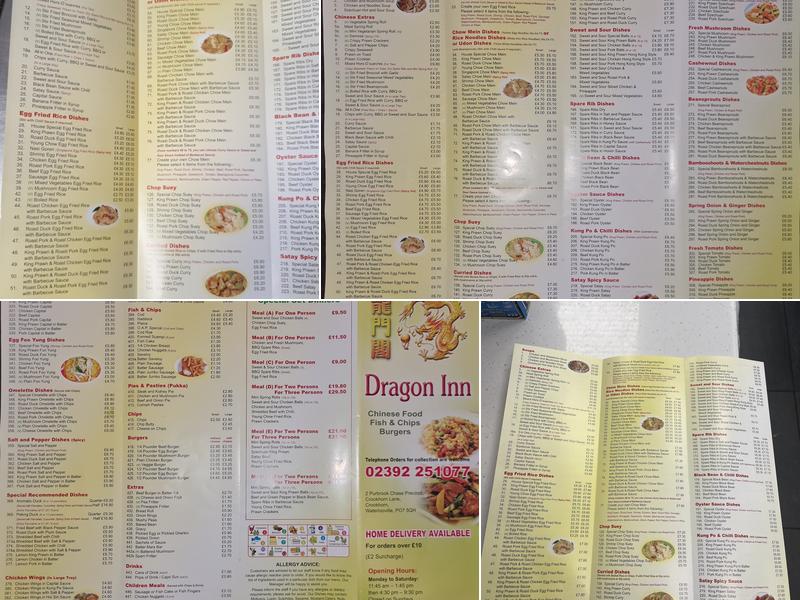 Dragon Inn Menu