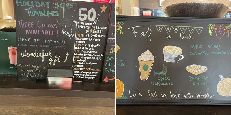 Starbucks Menu