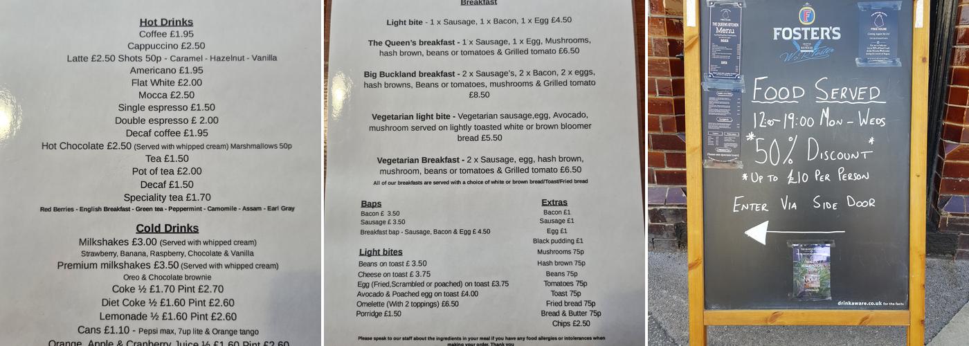 The British Queen Menu