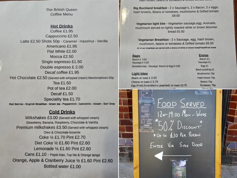 The British Queen Menu