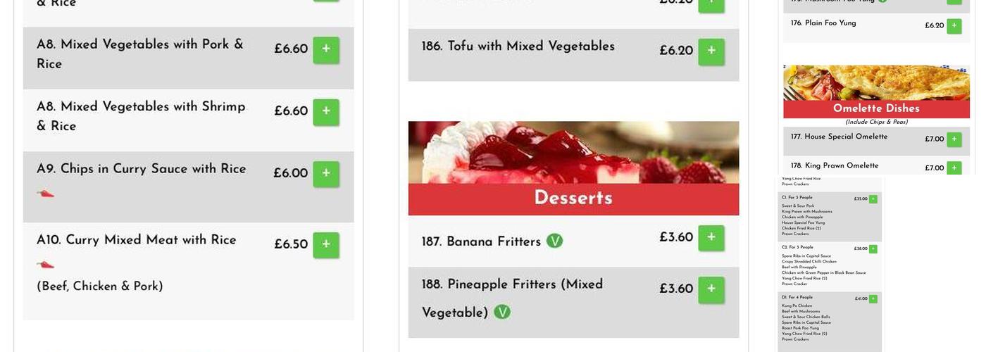 Oriental Food Centre Menu